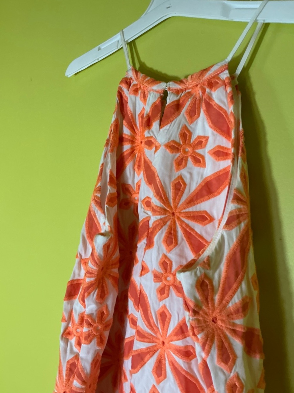 Skies Are Blue White halter dress with Orange Embroidery - Picture 5 of 7